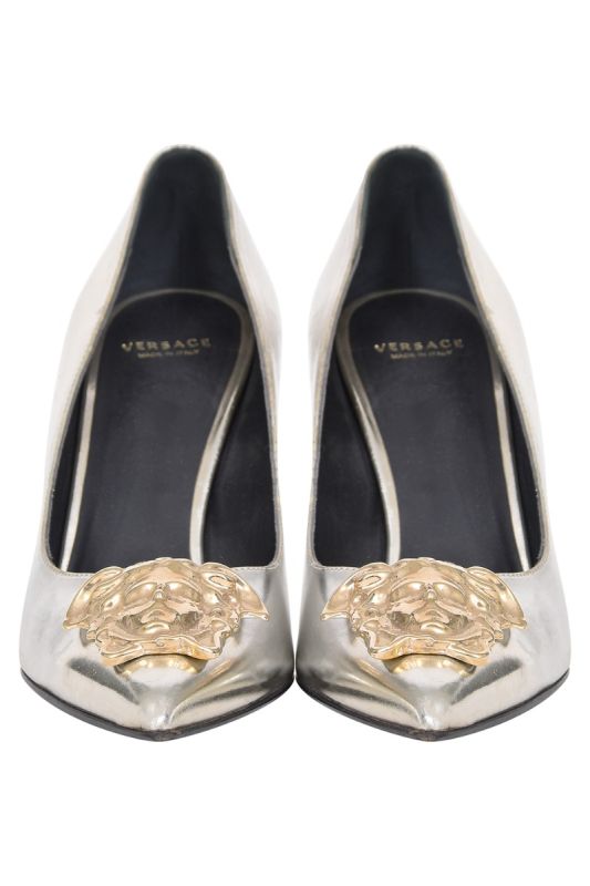 Versace Medusa Silver Pumps