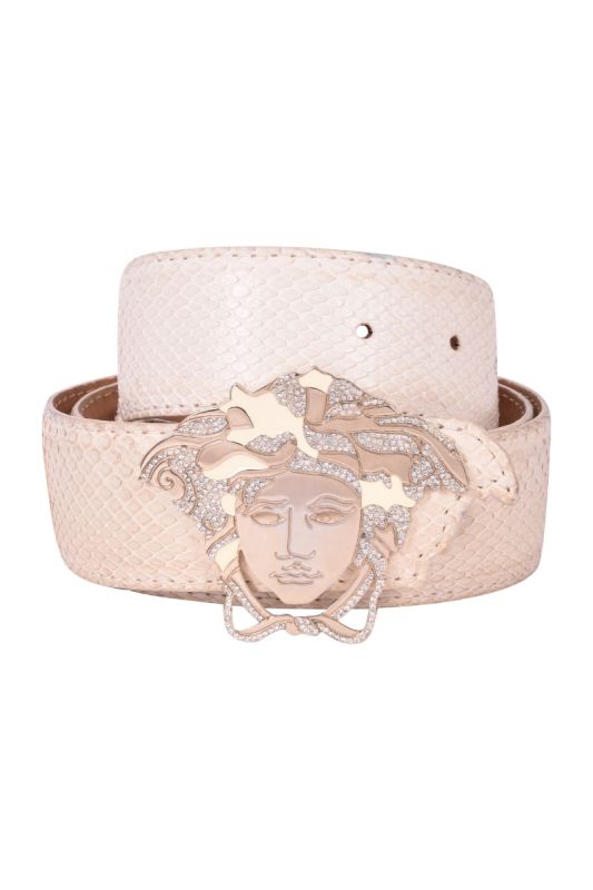 Versace Medusa Swarovski Snakeskin Belt