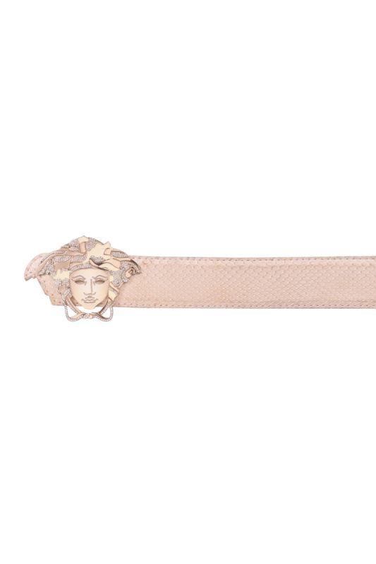Versace Medusa Swarovski Snakeskin Belt