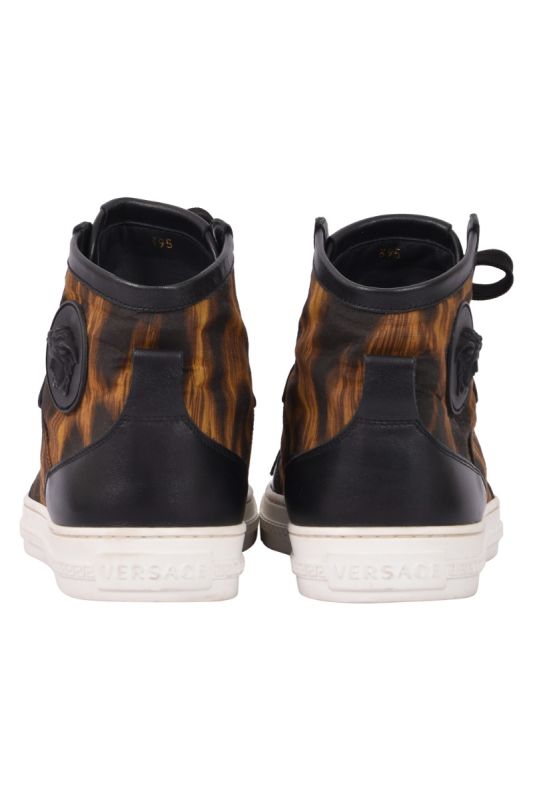 Versace Men’s Flame Pattern High- Top Sneakers