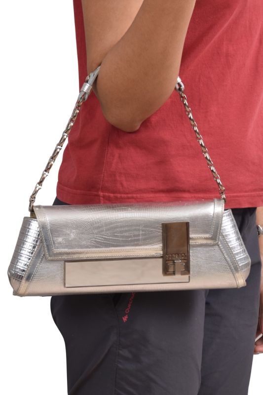 Versace Metallic Leather Sling bag