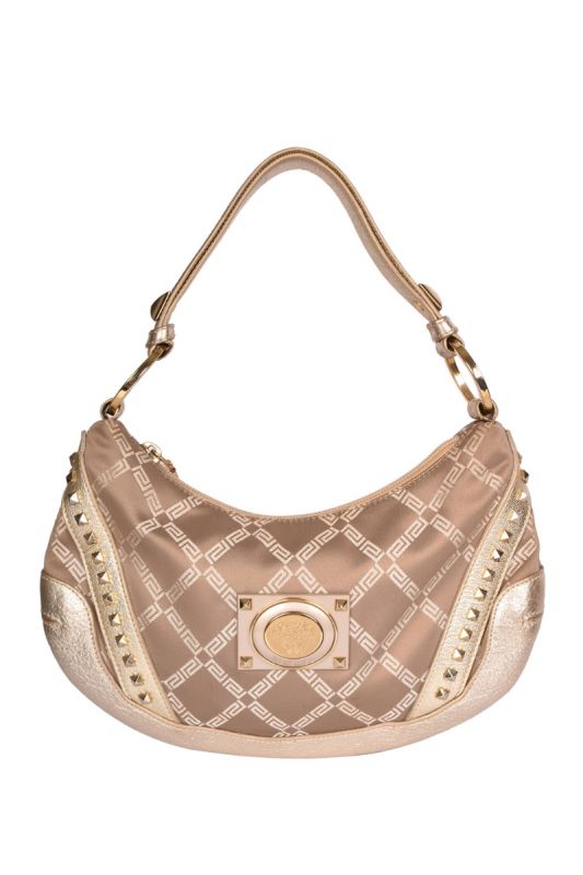 VERSACE MONOGRAM STUDDED SHOULDER BAG