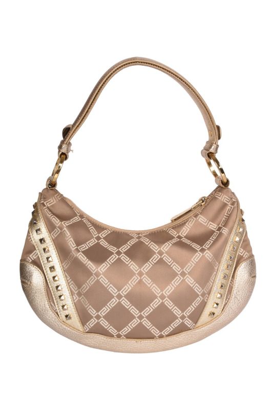 VERSACE MONOGRAM STUDDED SHOULDER BAG