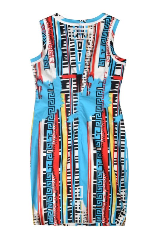 Versace Multicolor Printed Sleeveless Dress
