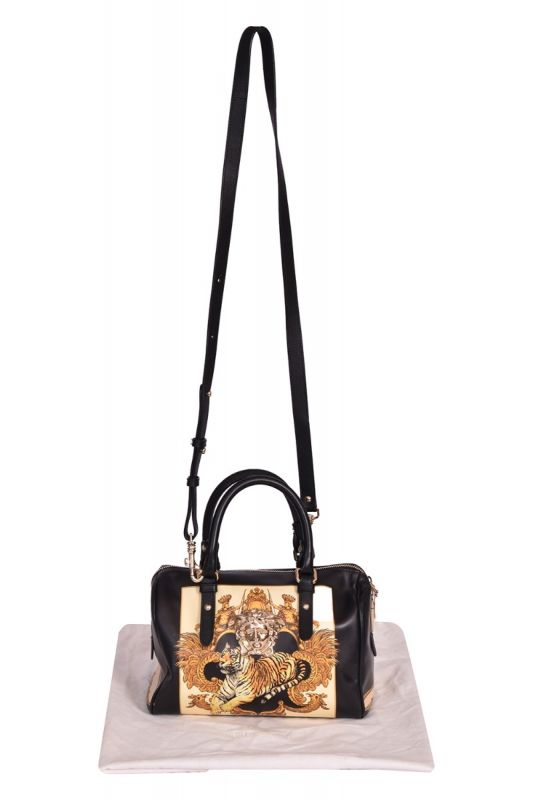 Versace Vintage Art Printed Boston Bag