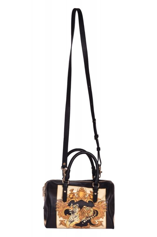 Versace Vintage Art Printed Boston Bag