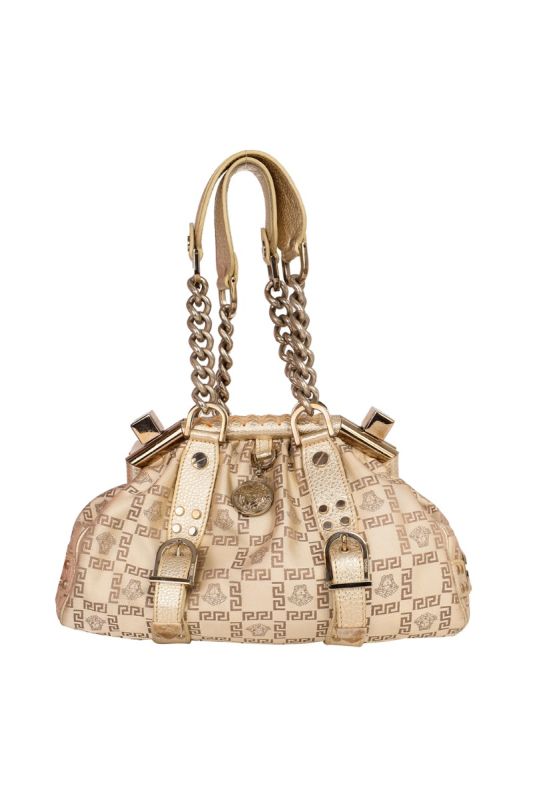 VERSACE VINTAGE MEDUSA GOLDEN CHAIN STRAP SHOULDER BAG