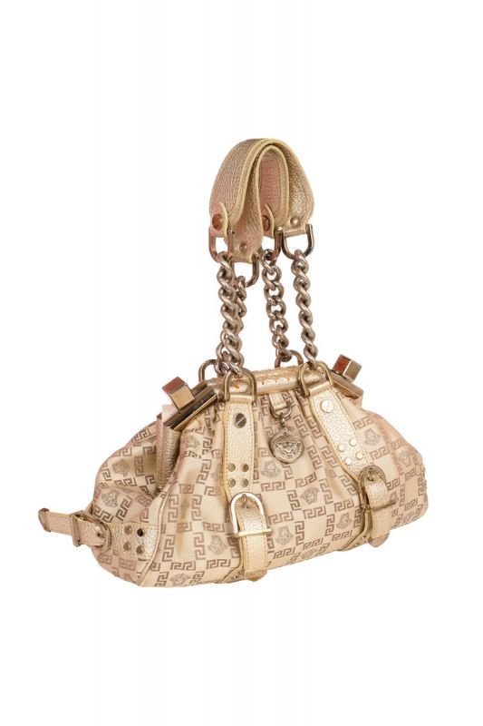 VERSACE VINTAGE MEDUSA GOLDEN CHAIN STRAP SHOULDER BAG