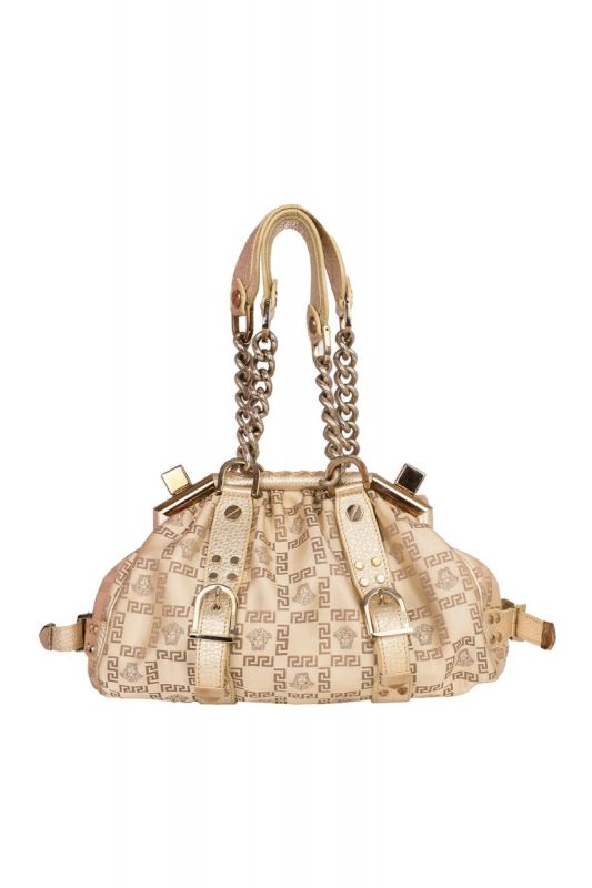 VERSACE VINTAGE MEDUSA GOLDEN CHAIN STRAP SHOULDER BAG