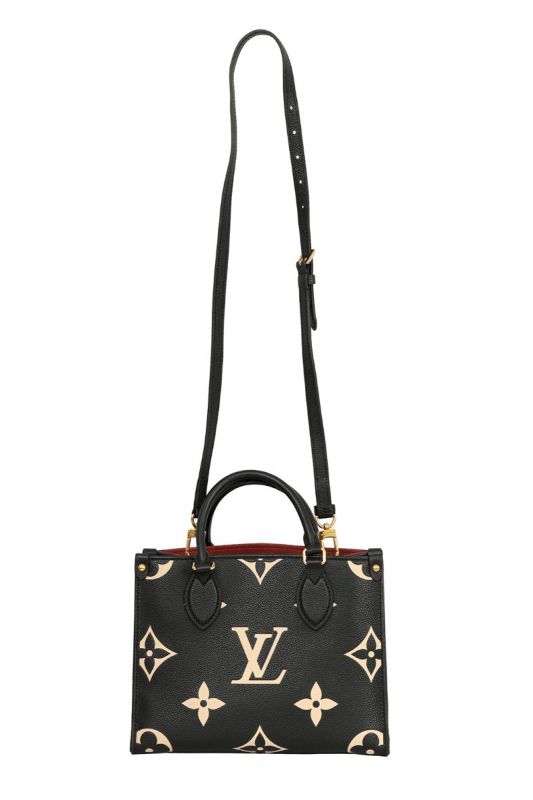 LOUIS VUITTON ONTHEGO PM BICOLORMONOGRAM EMPREINTELEATHER BAG