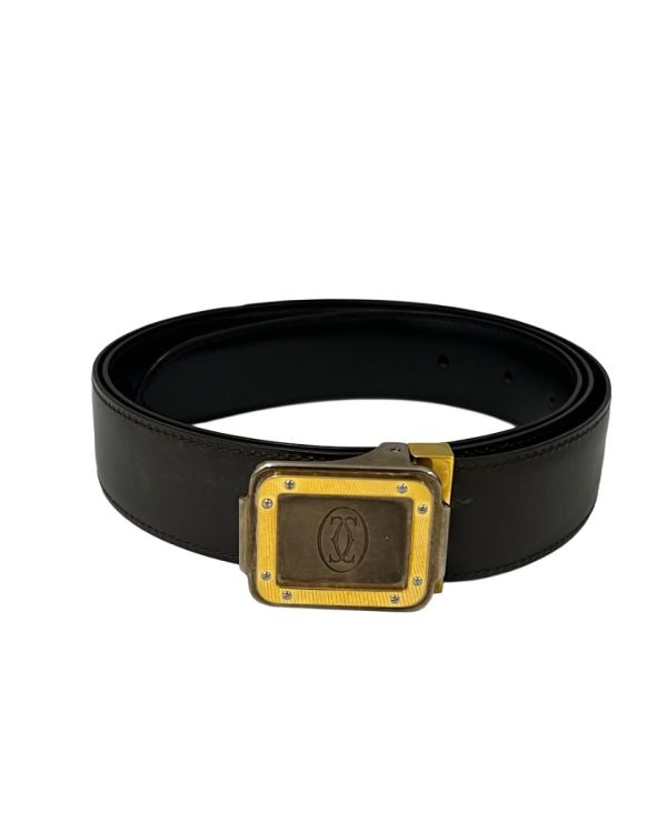 CARTIER SIZE-36 INCHES/90 CMS VINTAGE MUST DE REVERSIBLE  LEATHER BELT