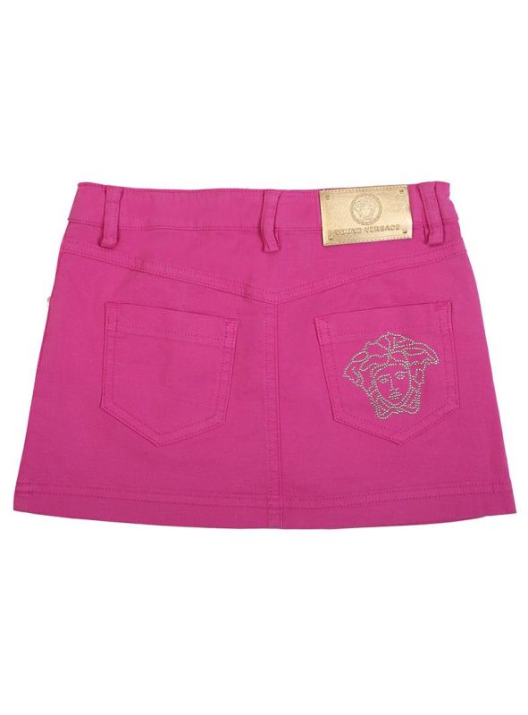 YOUNG VERSACE HOT PINK MEDUSA MINI SKIRT