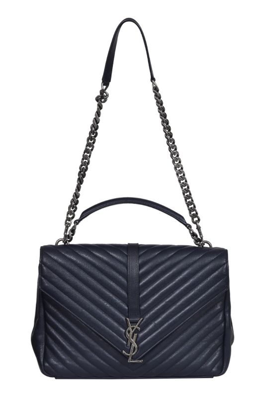 YSL College Black Chevron Handbag