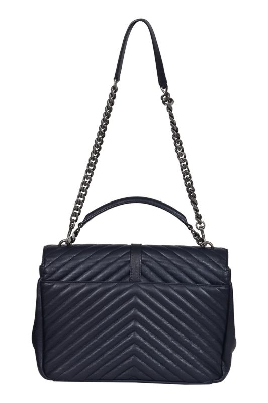 YSL College Black Chevron Handbag