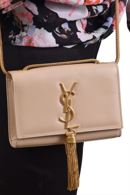 YSL Kate Leather Beige Crossbody Bag