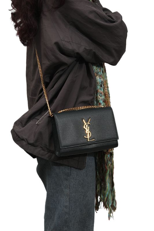 Ysl Kate Small Embossed Leather Chain Sling Bag