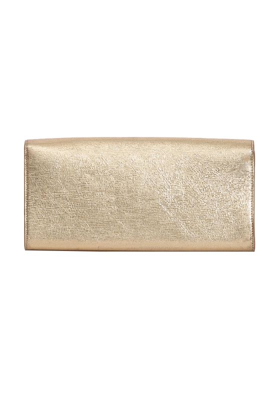 YSL METALLIC GOLD CALFSKIN CASSANDRE CLUTCH