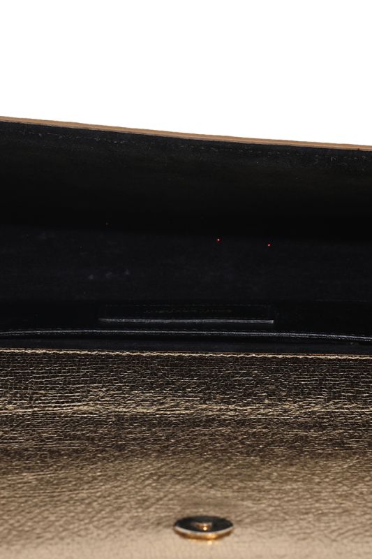YSL METALLIC GOLD CALFSKIN CASSANDRE CLUTCH