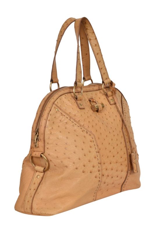 YSL Ostrich Muse Handbag