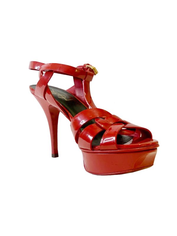 YSL PATENT LEATHER TRIBUTE HEELS