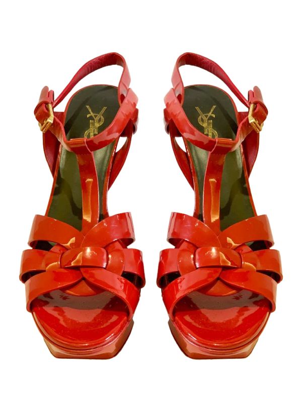 YSL PATENT LEATHER TRIBUTE HEELS