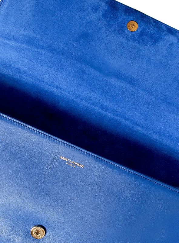 YSL PLAIN LEATHER Y LINGE CLUTCH
