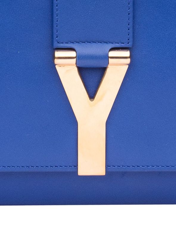 YSL PLAIN LEATHER Y LINGE CLUTCH