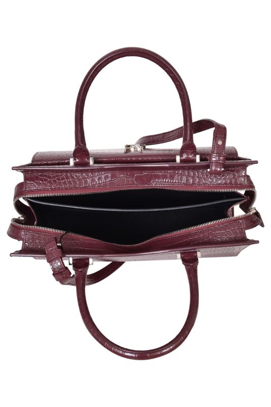 YSL Uptown Medium Croc Effect Clutch Handbag