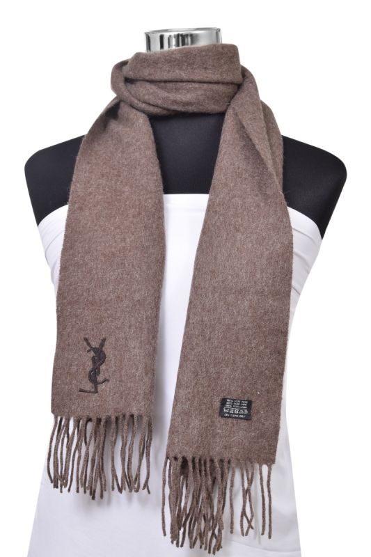 Yves Saint Laurent Brown 100% Pure Wool Scarf