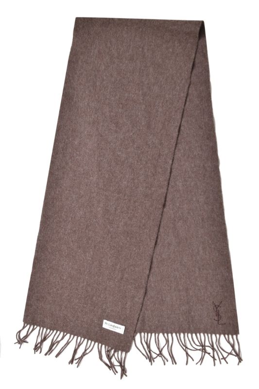 Yves Saint Laurent Brown 100% Pure Wool Scarf