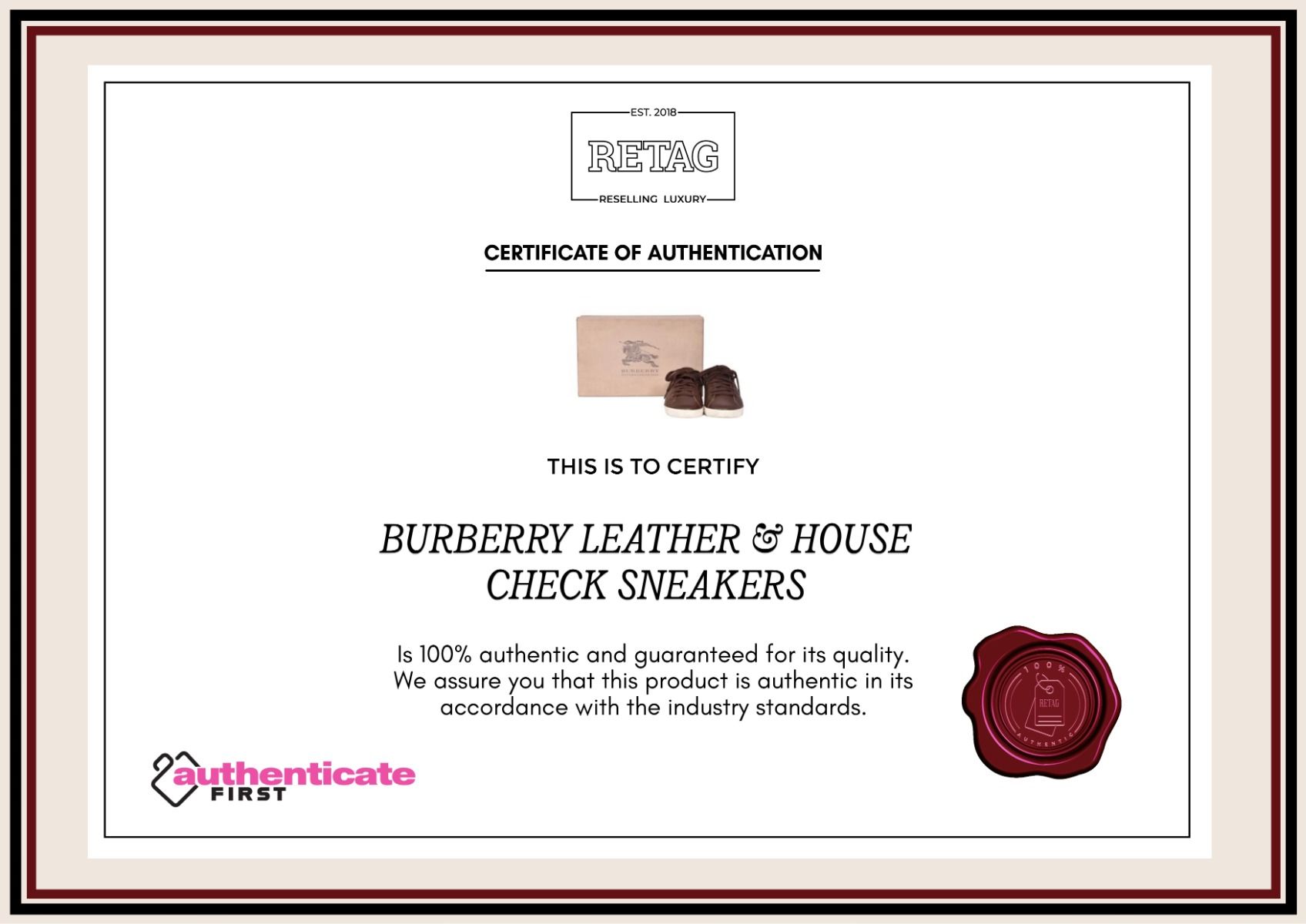 Burberry Leather House Check Sneakers