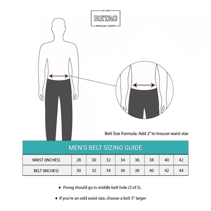 Armani exchange belt size deals chart