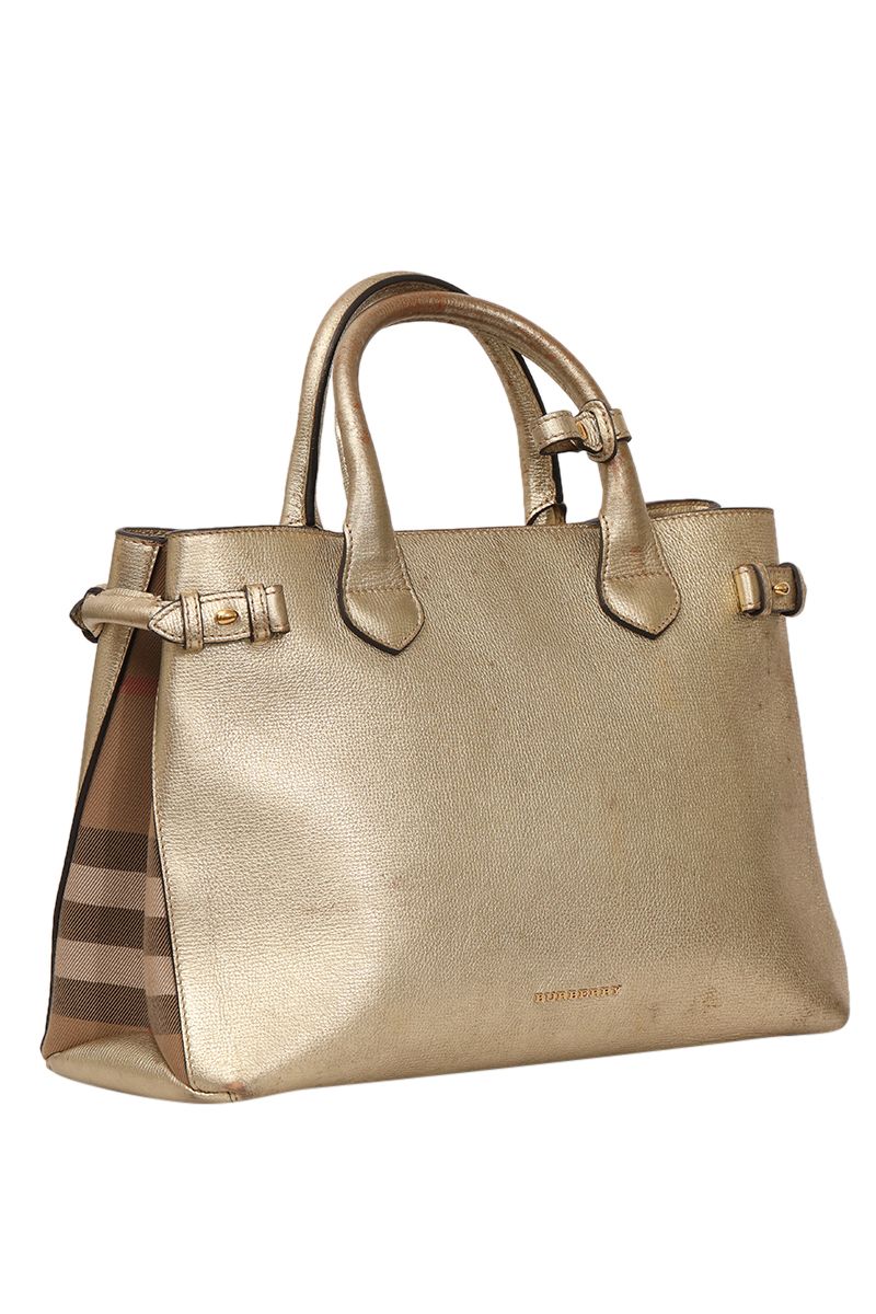 Medium banner leather tote burberry new arrivals