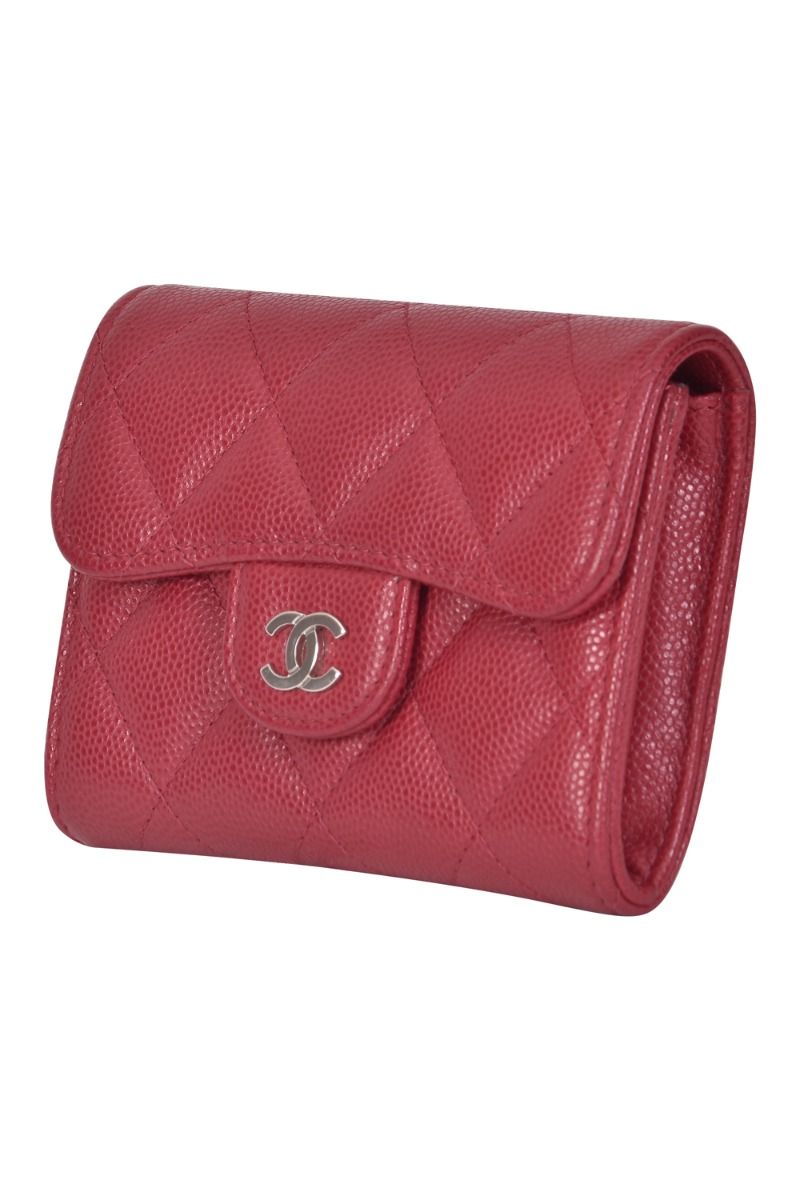 CHANEL Caviar Quilted Studded CC Flap Card Holder Light Pink 1322271