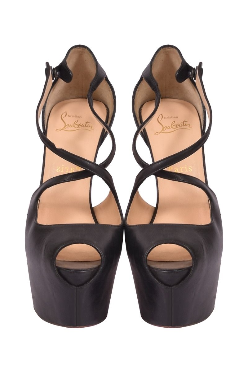 Criss cross sales platform sandals