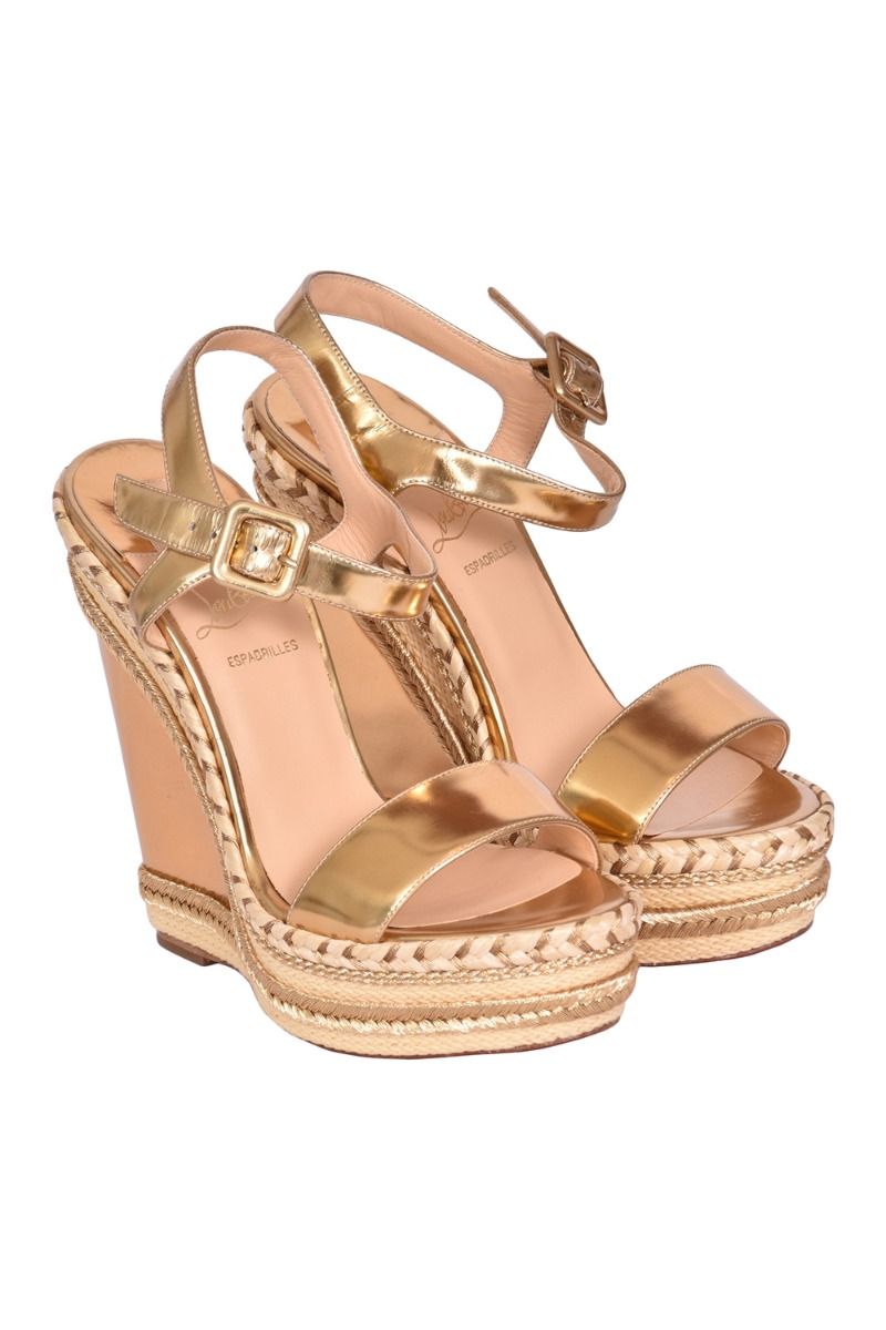 Louboutin gold wedges store