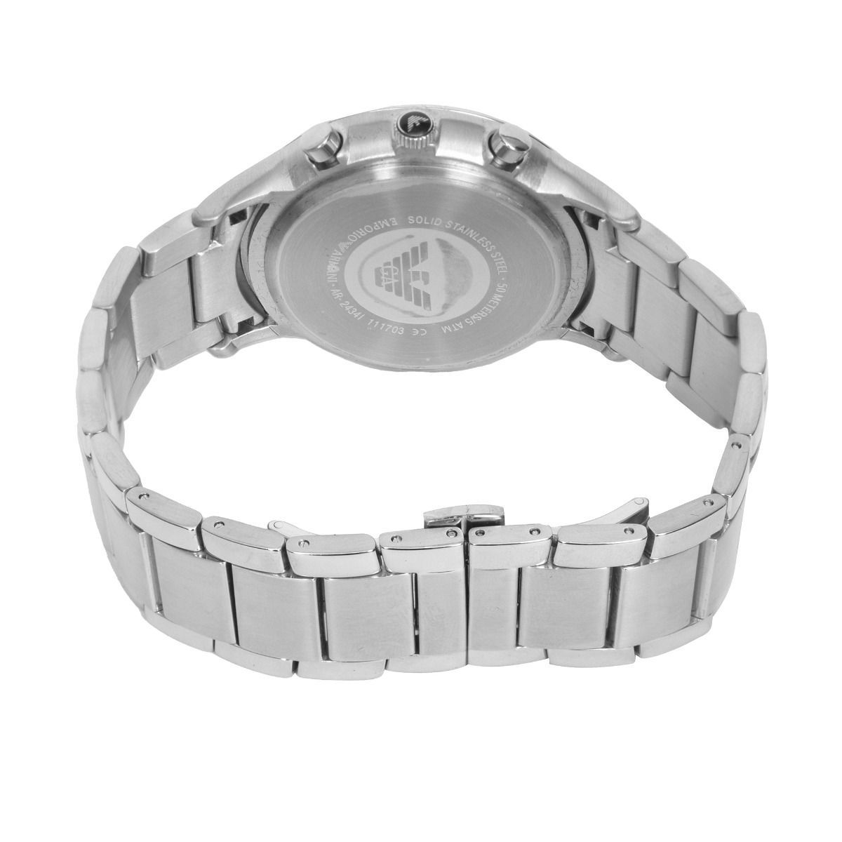 Emporio Armani Men's Bracelet Casual Wrist Watch AR1789 Silver No Box | eBay