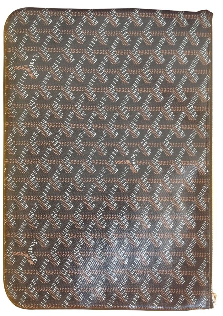 Goyard Black Monogram Canvas Bamboo Silver Evening Envelope Clutch