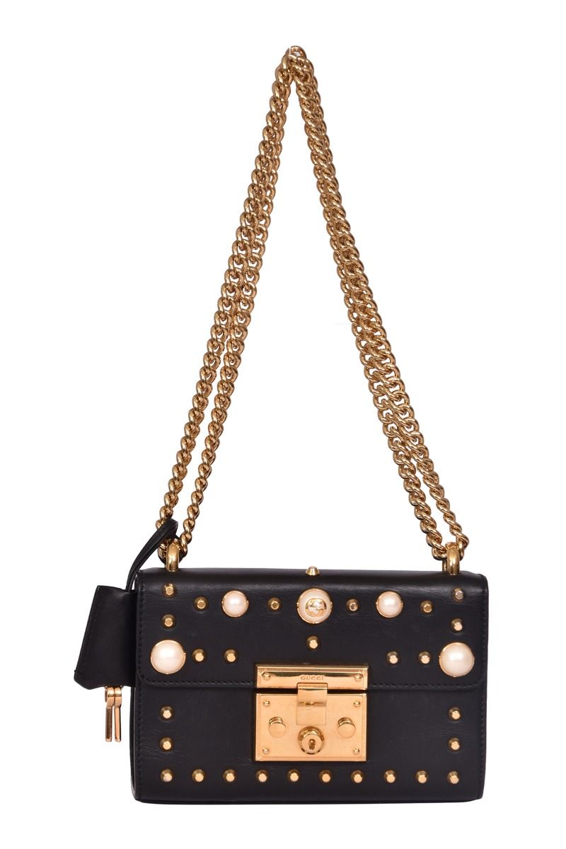 Padlock studded best sale leather shoulder bag