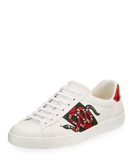 Stars, serpents and arrows are embroidered onto the new collection of men's Gucci  Ace sneakers by Alessandro M…