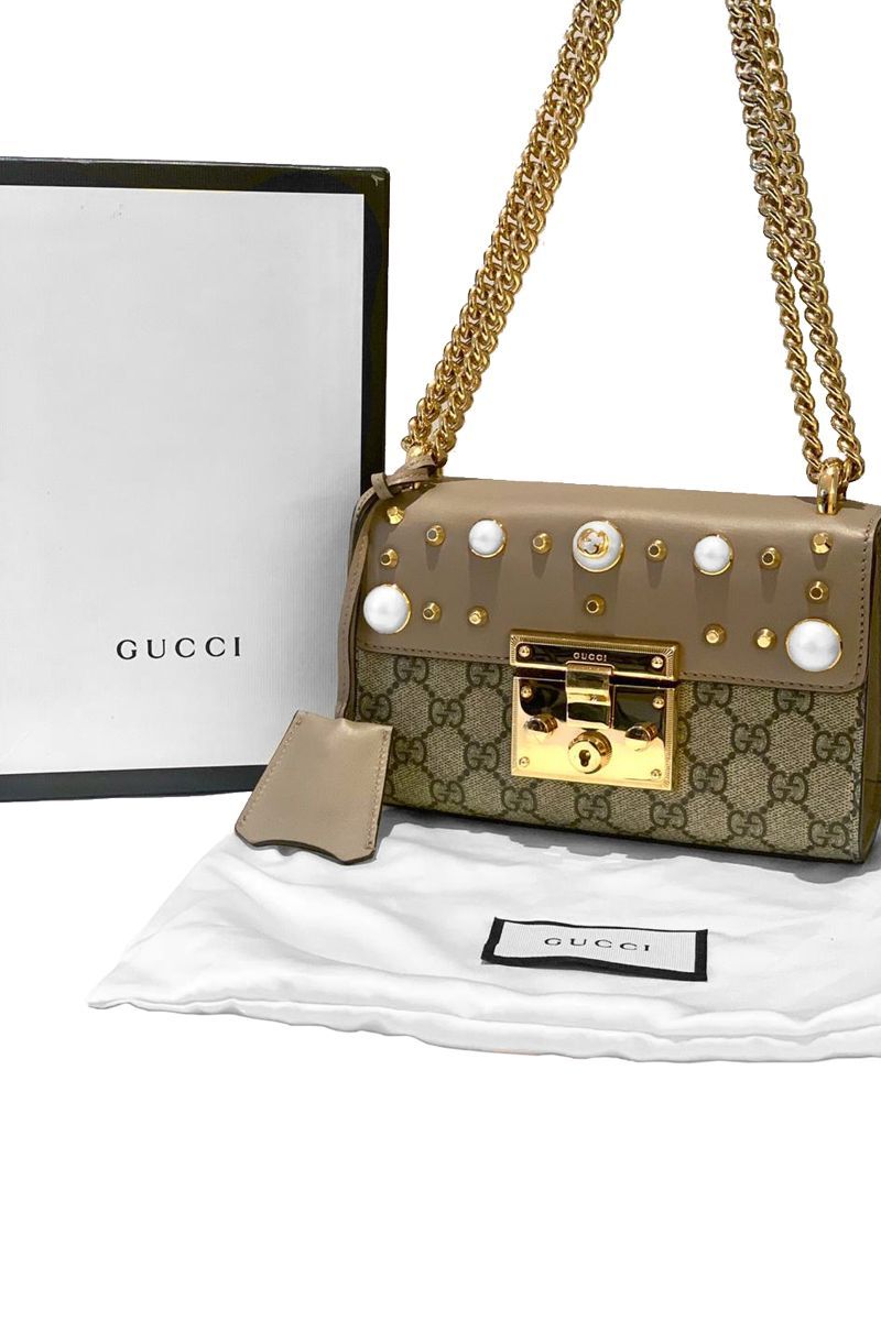 Padlock leather shoulder bag gucci 2025