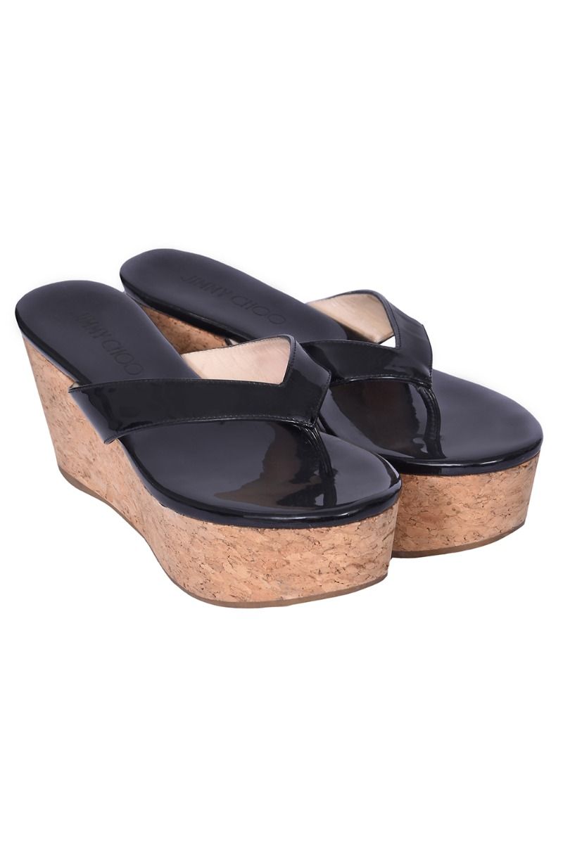 Jimmy choo black wedges on sale