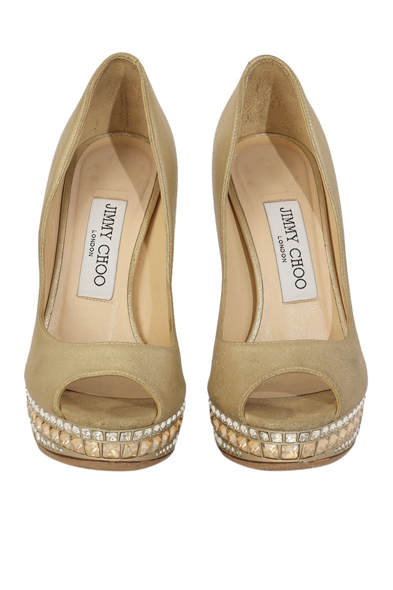Jimmy choo open online toe pumps