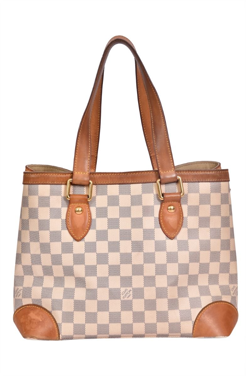 Authentic Louis Vuitton Hampstead PM tote Hand Bag Damier Azur