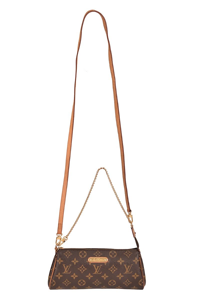 Louis Vuitton Shoulder Bag Pochette - Eva LV Logo Monogram Gold Chain  Handbag