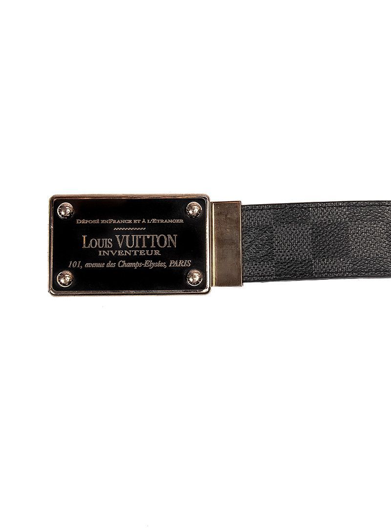 Authenticated Used LOUIS VUITTON Louis Vuitton Damier Centure Neo Anventour  Belt M9235Q Canvas Anfini Brown Gold Hardware Reversible 