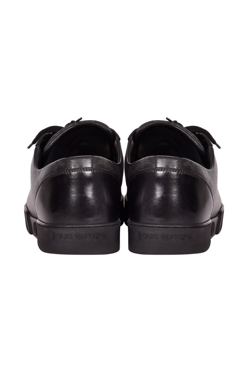 Louis Vuitton, Shoes, Men Louis Vuitton Lv Logo Black Leather Sneakers  Shoes 75