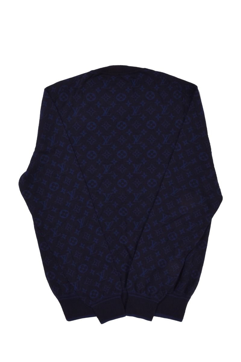 Find Louis Vuitton 2021 Black/White Monogram Crewneck Sweater Size