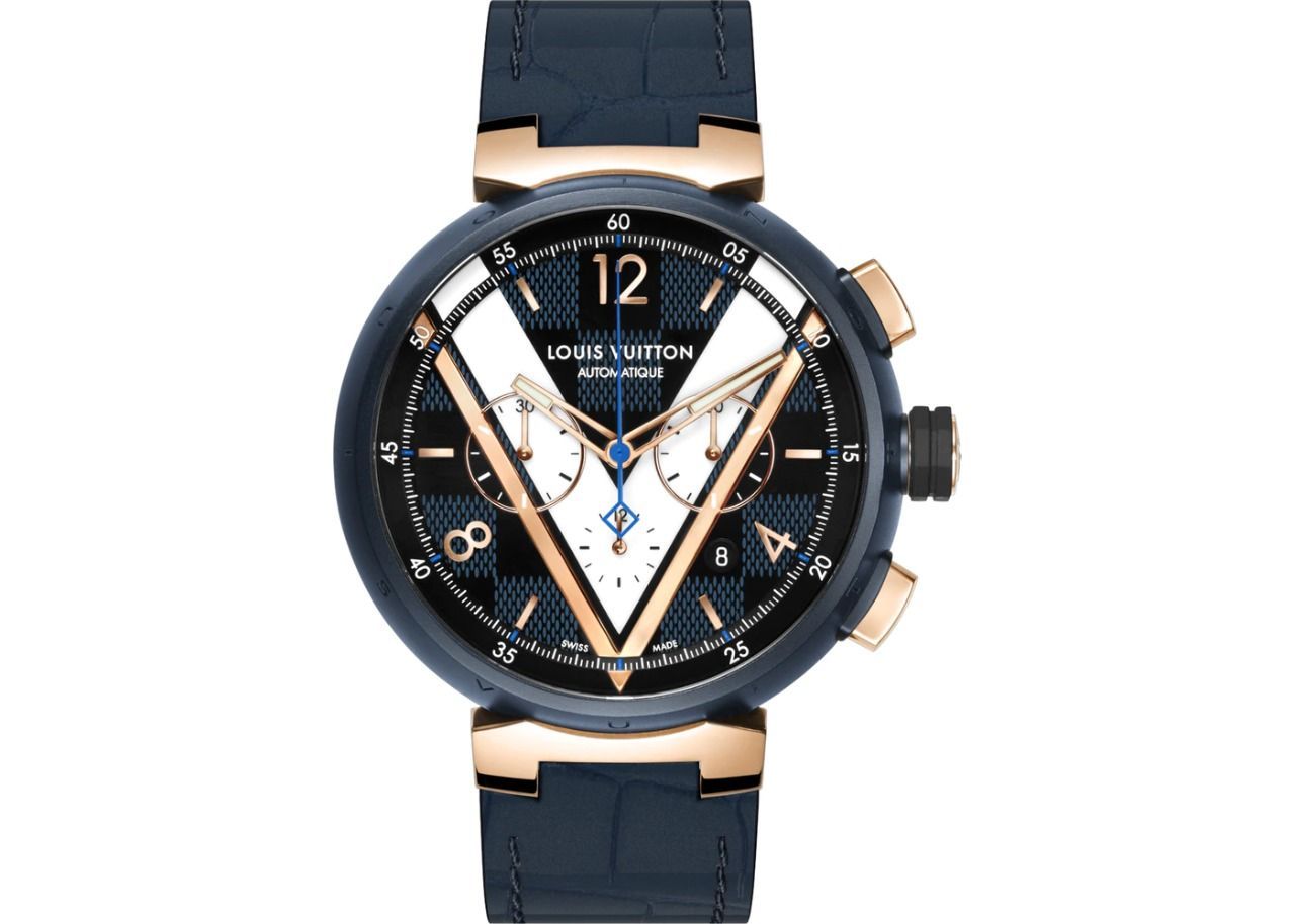 Louis Vuitton - Tambour Stainless Steel Leather Strap Automatic Watch