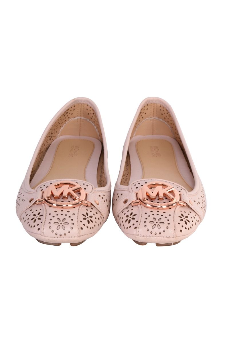 MICHAEL KORS FULTON FORAL PERFORATED LEATHER FLATS